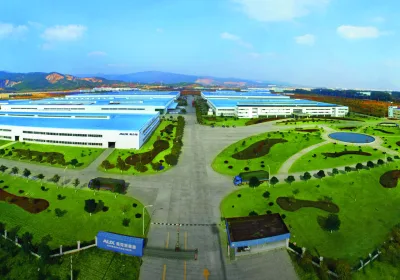 AUX Group manufacturing facility, riverside aerial view