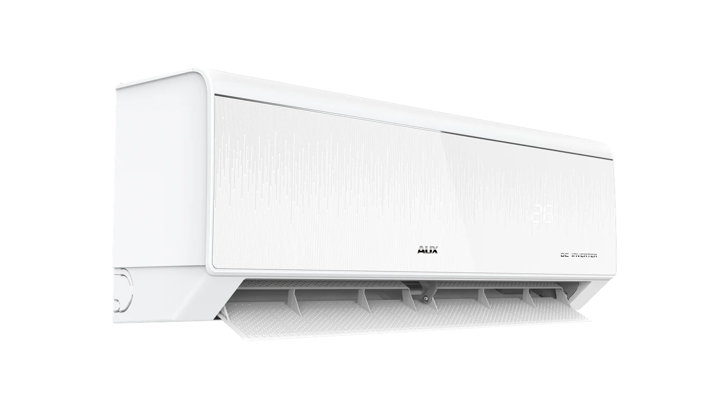 AUX CC series indoor unit, front view with digital display