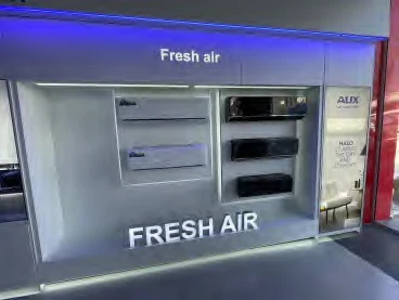 AUX wall-mounted unit display wall, Kingdom Jewel showroom, Mecca Street, Amman